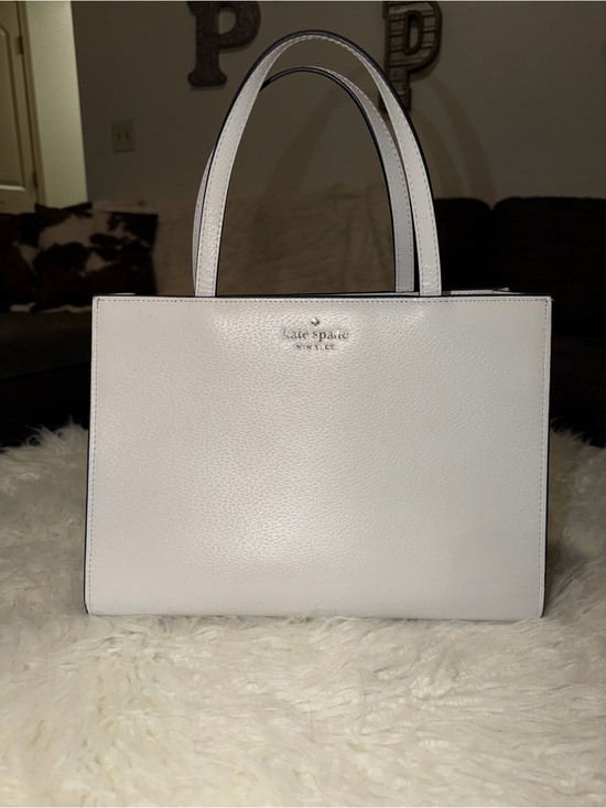 kate spade Handbags - KATE SPADE // White Structured Leather Tote with Top Handles